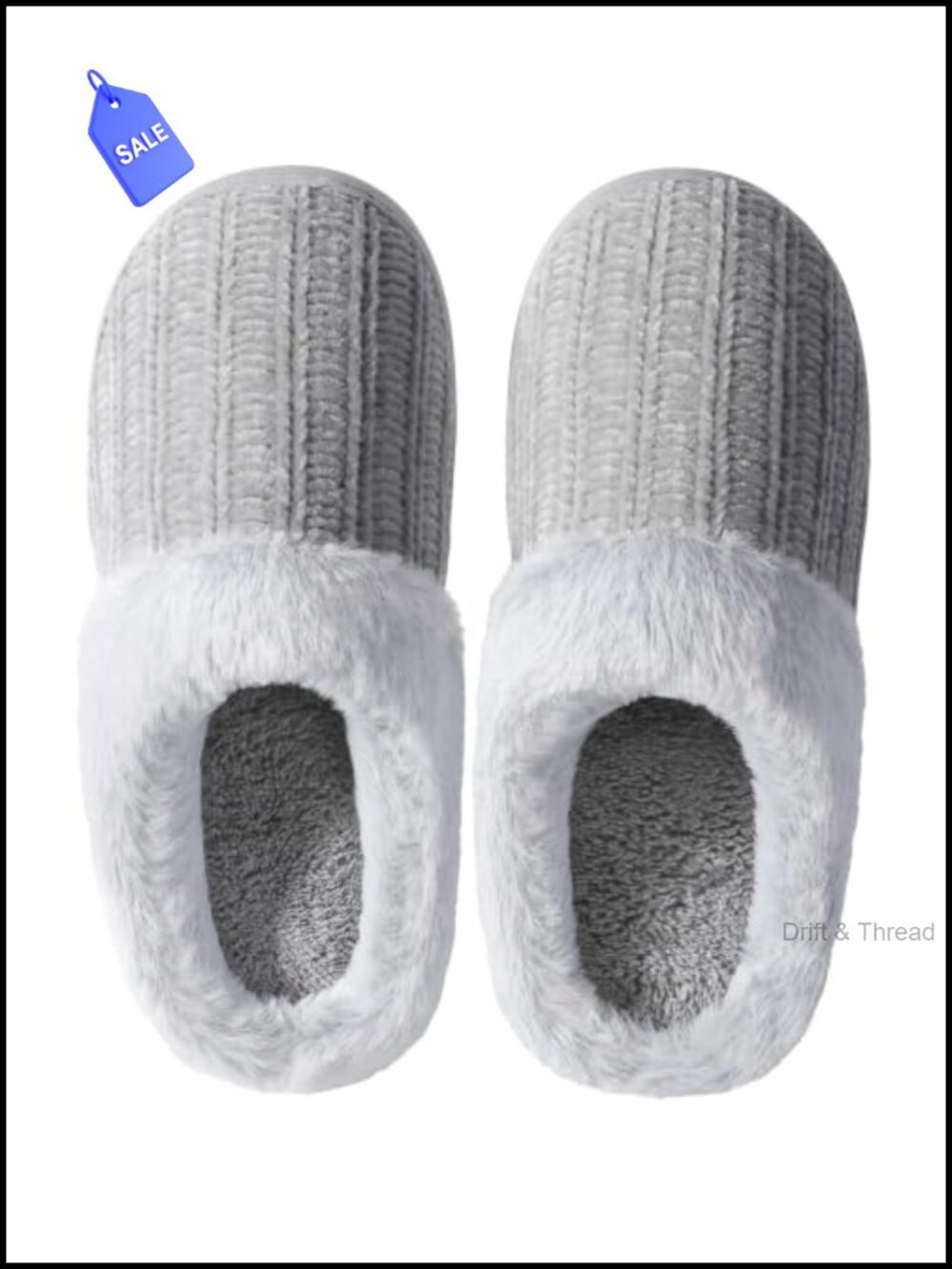 Memory Foam Fuzzy Knitted Slip-On House Slippers Comfy Warm
